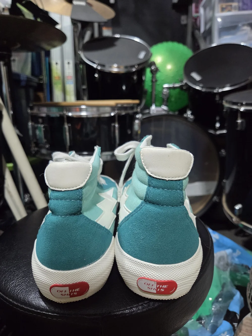 Revenge X Storm Teal High-Top Sneakers with White Lightning Accent Size 8m/9.5w